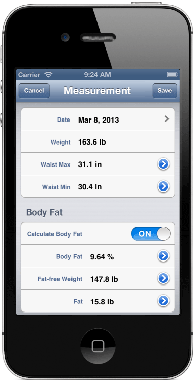 Body Fat Calculator Waist Size 92